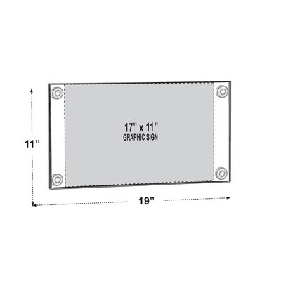Azar Sign Holder, 17" x 11", Horizontal, Wall Mounted, Clear Acrylic, 2/Pack (106609)