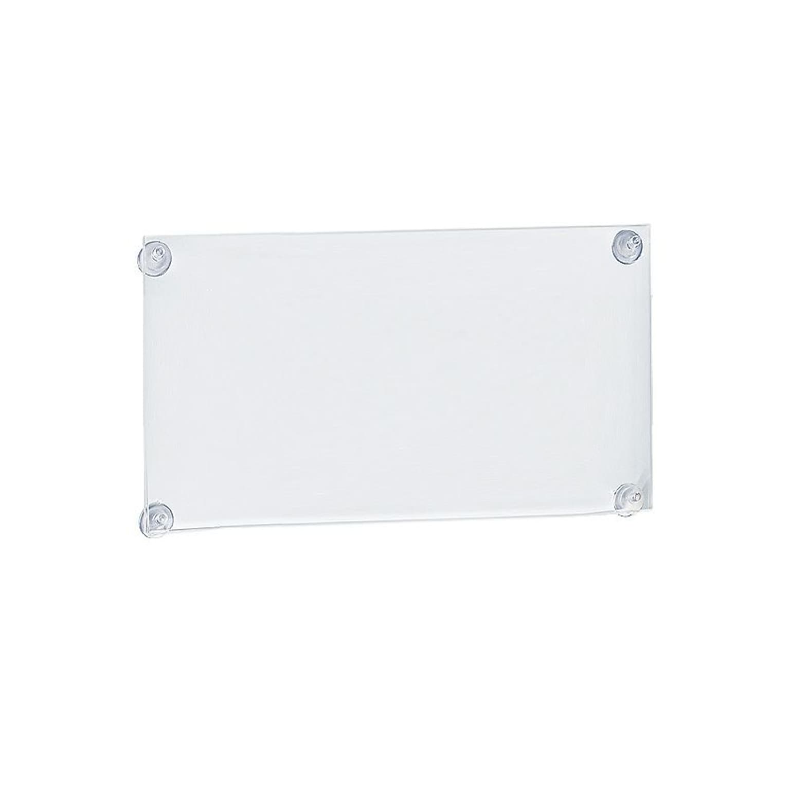 Azar Sign Holder, 17 x 11, Horizontal, Wall Mounted, Clear Acrylic, 2/Pack (106609)