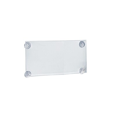 Azar® Acrylic Sign Holder With Suction Cups, 8 1/2" x 11", Clear, 2/Pk (106615)