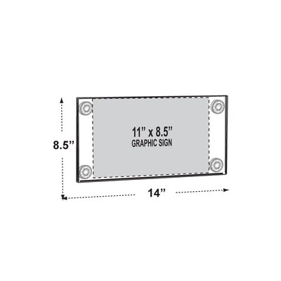 Azar® Acrylic Sign Holder With Suction Cups, 8 1/2" x 11", Clear, 2/Pk (106615)