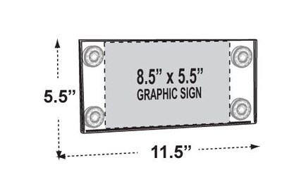 Azar Displays Clear Acrylic Window/Door Sign Holder Frame with Suction Cups 8.5''W x 5.5''H, 2-Pack (106627)