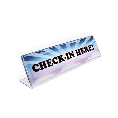 Azar Sign Holders, 6" X 2", Horizontal, Clear Acrylic, 10/Pack (112702)