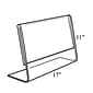 Azar® 11" x 17" Horizontal Slanted L-Shape Acrylic Sign Holder, 10/Pack