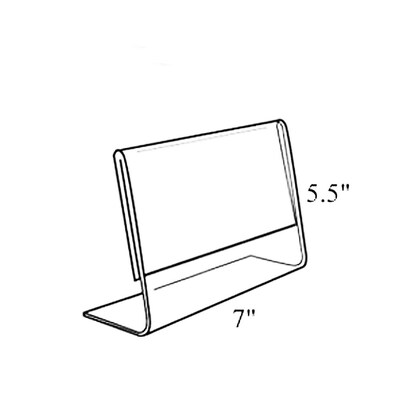 Azar Sign Holder, 7 x 5.5, Horizontal, Clear Acrylic, 10/Pack (112721)