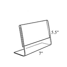 Azar Displays Angled L-Shaped Sign Holder Frame 7x 5.5High- Horizontal/Landscape, 10-Pack (112721