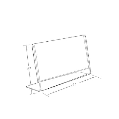 Azar Displays Angled L-Shaped Sign Holder Frame 6x 4High- Horizontal/Landscape, 10-Pack (112727)