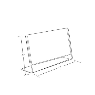 Azar Sign Holders, 6 x 4, Horizontal, Clear Acrylic, 10/Pack (112727)
