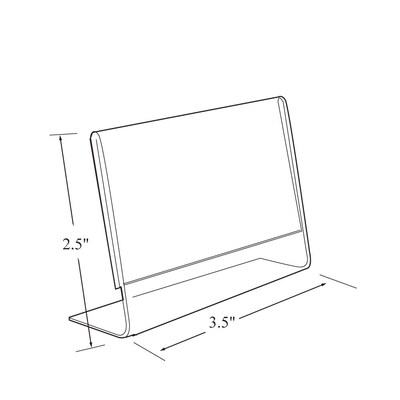 Azar Sign Holders, 3.5 x 2.5, Horizontal, Clear Acrylic, 10/Pack (112740)