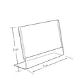 Azar Horizontal Slanted L-Shape Sign Holder, 2 1/2 x 3 1/2, Clear Acrylic, 10/Pack (112740)