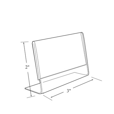 Azar Displays Angled L-Shaped Sign Holder Frame 3"x 2''High- Horizontal/Landscape. Photo Booth Size, 10-Pack (112742)