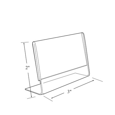 Azar Sign Holder, 3 x 2, Horizontal, Clear Acrylic, 10/Pack (112742)