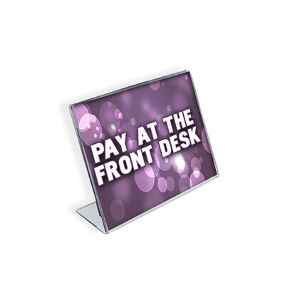 Azar Sign Holder, 3" x 2", Horizontal, Clear Acrylic, 10/Pack (112742)
