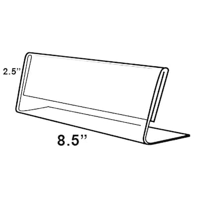 Azar Displays Angled L-Shaped Sign Holder Frame 8.5x 2.5High- Horizontal/Landscape, 10-Pack (1127