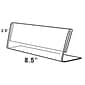 Azar Displays Angled L-Shaped Sign Holder Frame 8.5"x 2.5''High- Horizontal/Landscape, 10-Pack (112760)