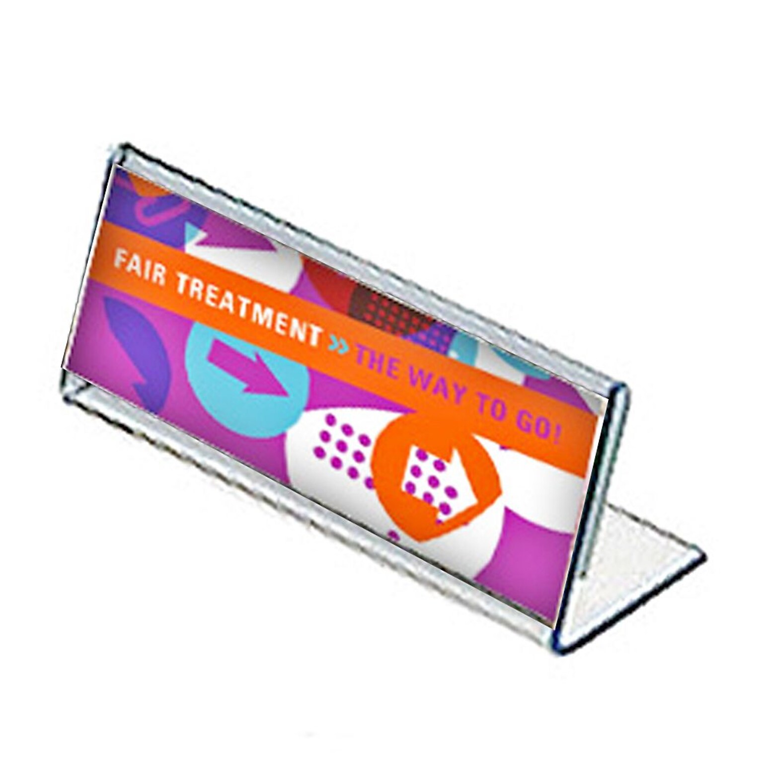 Azar Displays L-Shaped Sign Holder, 8.5W x 3.5H, Clear, 10/Pack (112761)