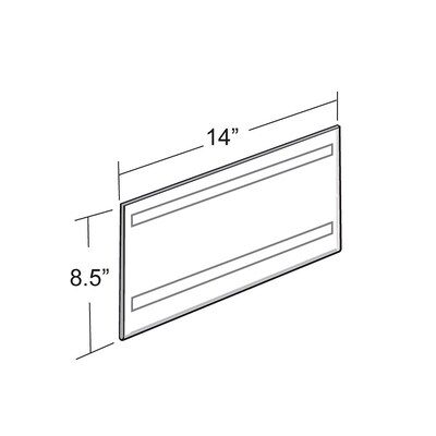 Azar Sign Holder, 14 x 8.5, Horizontal, Wall Mounted, Clear Acrylic, 10/Pack (122012)