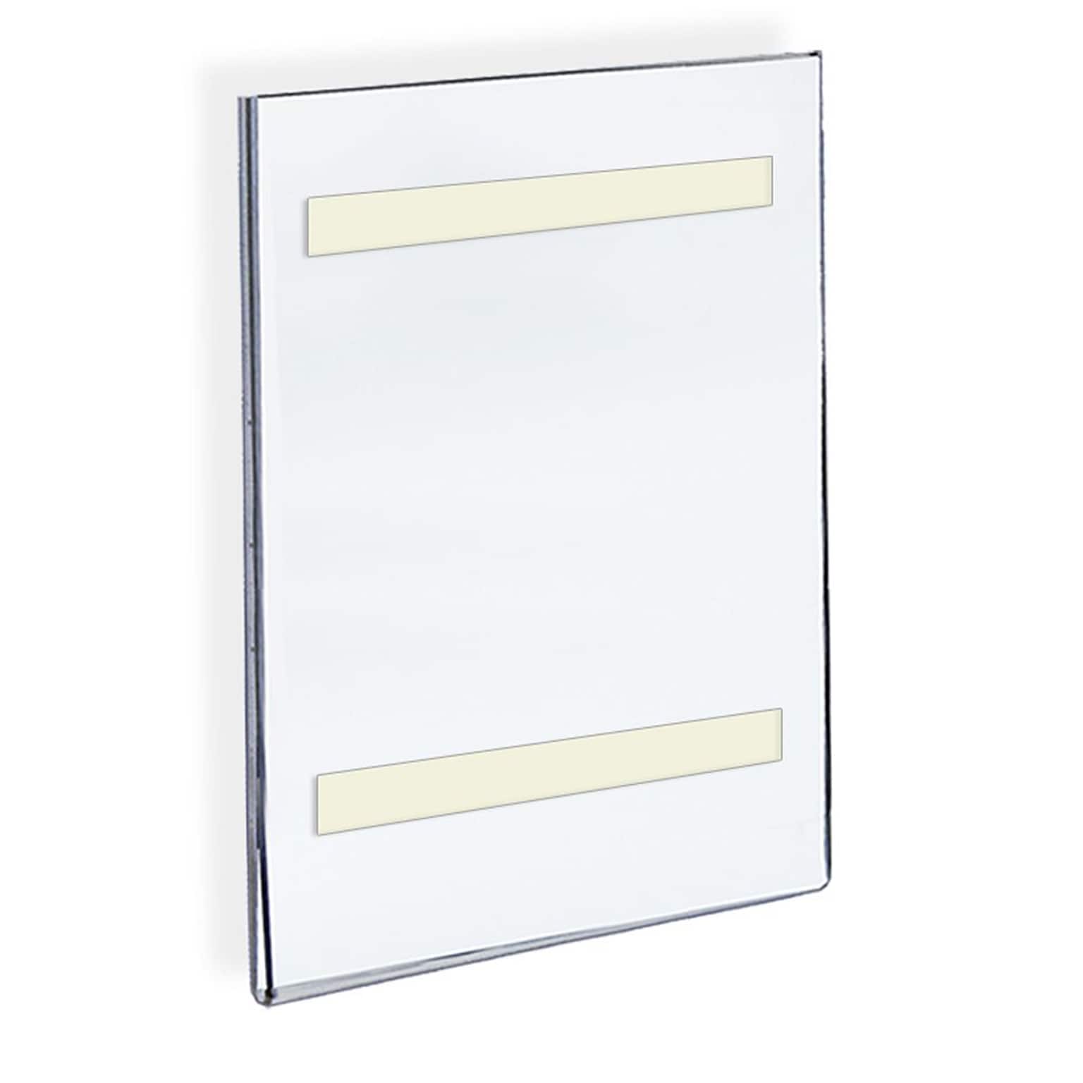 Azar Displays Adhesive Wall Sign Holder, 8.5W x 14H, Clear, 10/Pack (122013)