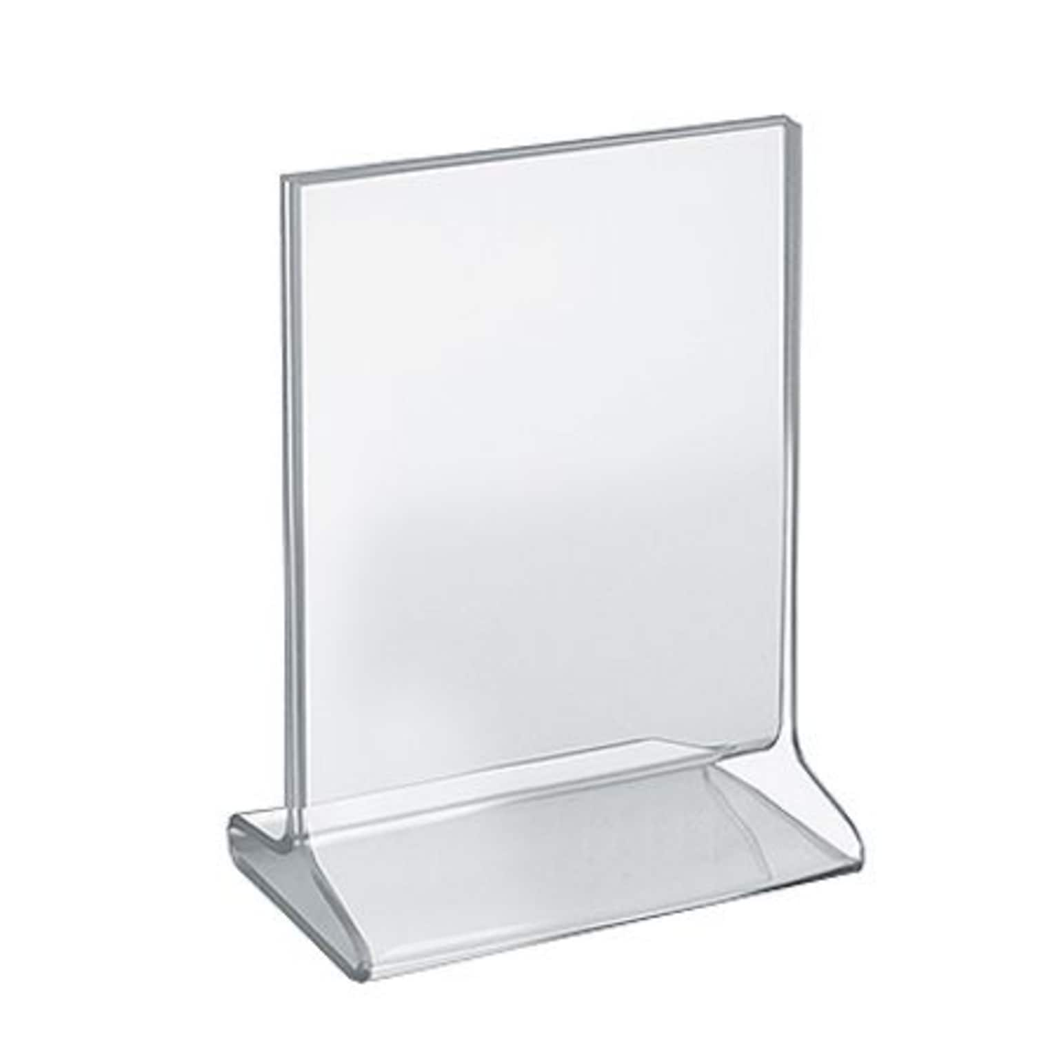 Azar Displays T-Frame Sign Holder, 5.5W x 7H, Clear, 10/Pack (142709)