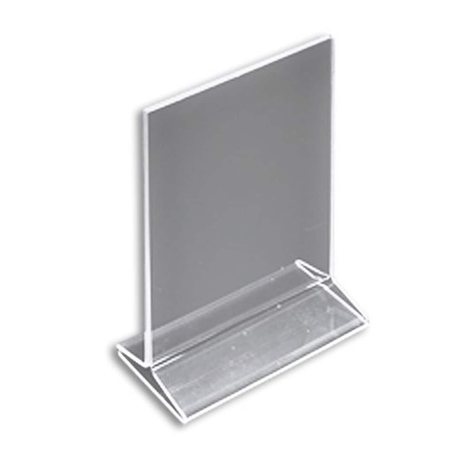 Azar Displays T-Frame Sign Holder, 5.5W x 8.5H, Clear, 10/Pack (142711)