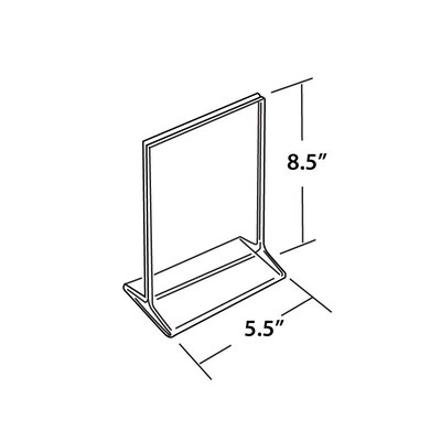 Azar Sign Holder, 5.5" x 8.5", Vertical, Clear Acrylic, 10/Pack (142711)