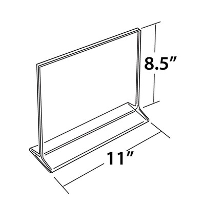 Azar Displays Top Loading Clear Acrylic T-Frame Sign Holder 11 Wide x 8.5 High-Horizontal, 10-Pac