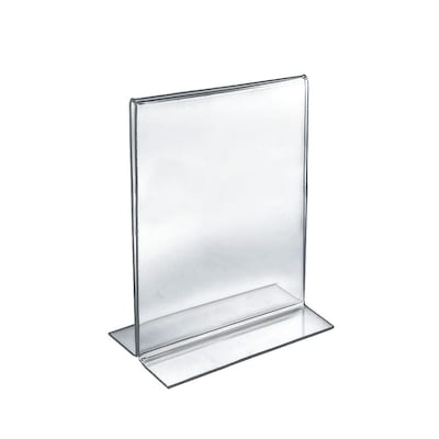 Azar® 11 x 8 1/2 Vertical Double Sided Stand Up Acrylic Sign Holder, Clear, 10/Pack