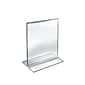 Azar® 10" x 8" Vertical Double Sided Stand Up Acrylic Sign Holder, Clear, 10/Pack