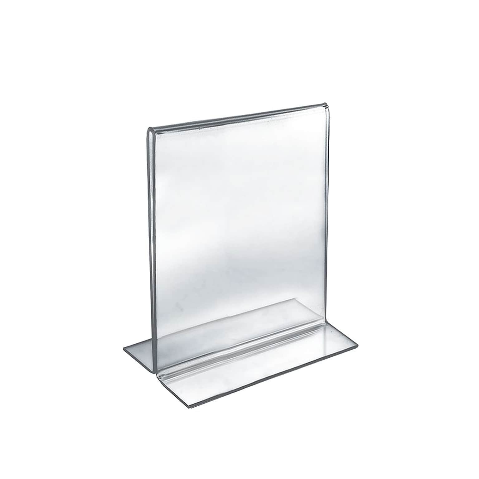 Azar® 10 x 8 Vertical Double Sided Stand Up Acrylic Sign Holder, Clear, 10/Pack