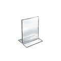 Azar® 7 x 5 1/2 Vertical Double Sided Stand Up Acrylic Sign Holder, Clear, 10/Pack