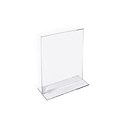 Azar Vertical Double Sided Stand Up  Sign Holder, 7 x 5, Clear, Acrylic, 10/Pack