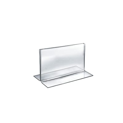 Azar Displays T-Frame Sign Holder, 7W x 5H, Clear, 10/Pack (152723)