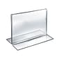 Azar® 5 x 6 Horizontal Double Sided Stand Up Acrylic Sign Holder, Clear, 10/Pack