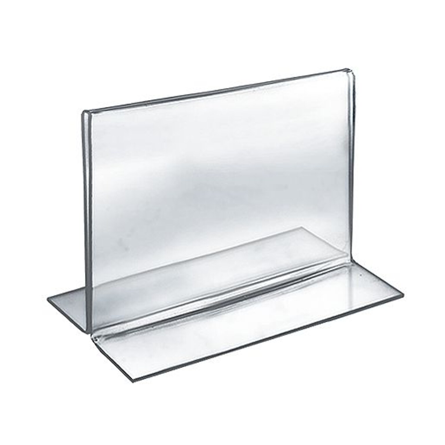 Azar Displays Bottom Loading Clear Acrylic T-Frame Sign Holder 6 Wide x 5 High-Horizontal/Landscape, 10-Pack (152725)