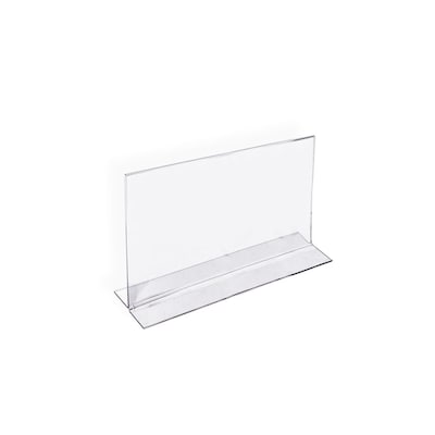 Azar Displays Bottom Loading Clear Acrylic T-Frame Sign Holder 6 Wide x 4High- Horizontal/Landsca