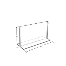 Azar® 4 x 6 Horizontal Double Sided Stand Up Acrylic Sign Holder, Clear, 10/Pack