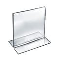 Azar Displays Bottom Loading Clear Acrylic T-Frame Sign Holder 5 Wide x 5 High-Vertical/Portrait,