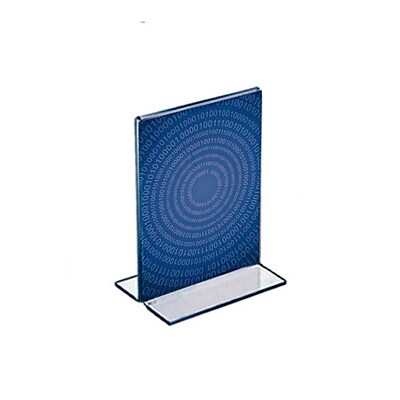 Azar® 5 x 4 Vertical Double Sided Stand Up Acrylic Sign Holder, Clear, 10/Pack