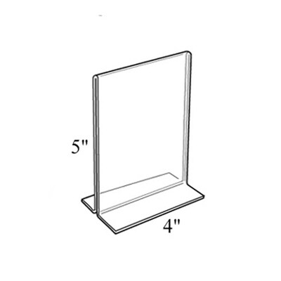 Azar Displays T-Frame Sign Holder, 4W x 5H, Clear, 10/Pack (152729)