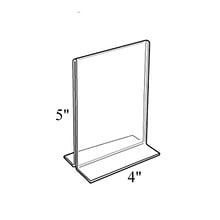 Azar® 5 x 4 Vertical Double Sided Stand Up Acrylic Sign Holder, Clear, 10/Pack