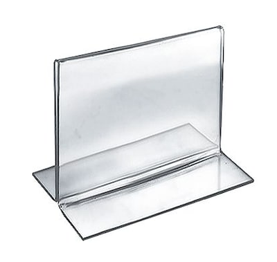 Azar® 4 x 5 Horizontal Double Sided Stand Up Acrylic Sign Holder, Clear, 10/Pack