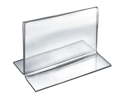 Azar Displays Bottom Loading Clear Acrylic T-Frame Sign Holder 5 Wide x 3.5 High-Horizontal/ Land