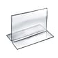 Azar® 3 1/2" x 5" Horizontal Double Sided Stand Up Acrylic Sign Holder, Clear, 10/Pack