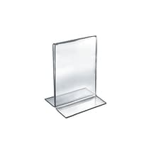 Azar Vertical Double Sided Stand Up Sign Holder, Clear, Acrylic, 10/Pack