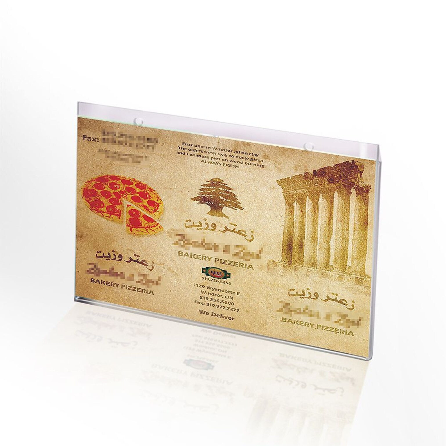 Azar Sign Holder, 14 x 8.5, Horizontal, Clear Acrylic, 10/Pack (162706)