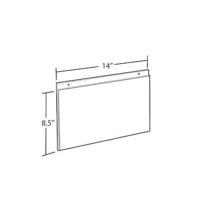 Azar Sign Holder, 14 x 8.5, Horizontal, Clear Acrylic, 10/Pack (162706)
