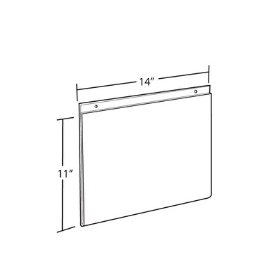 Azar Sign Holder, 14 x 11, Horizontal, Clear Acrylic, 10/Pack (162711)