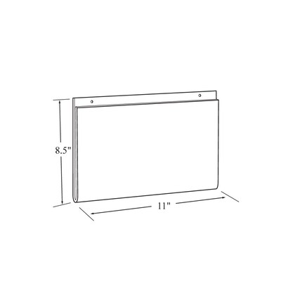 Azar® 8 1/2" x 11" Horizontal Wall Mount Acrylic Sign Holder, Clear, 10/Pack