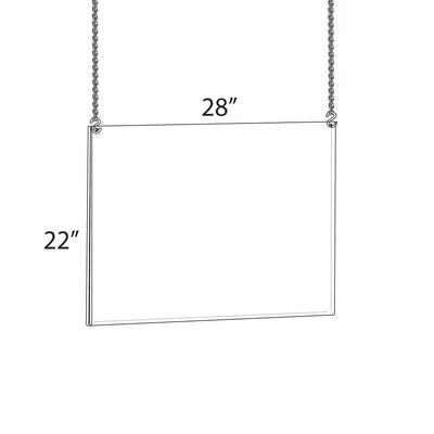 Azar Displays Hanging Ceiling Poster Frame, 28W x 22H, Clear (172722)