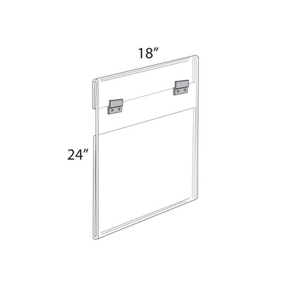 Azar Poster Holder , 18 x 24, Vertical, Wall Mounted, Clear Acrylic (182724)