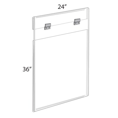 Azar Poster Holder, 24 x 36, Vertical, Wall Mounted, Clear Acrylic (182736)